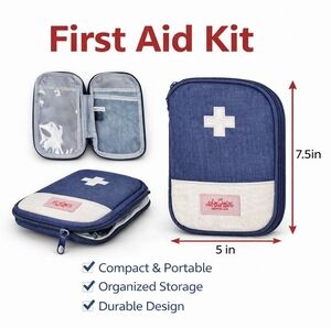 Blue and White First Aid Kit